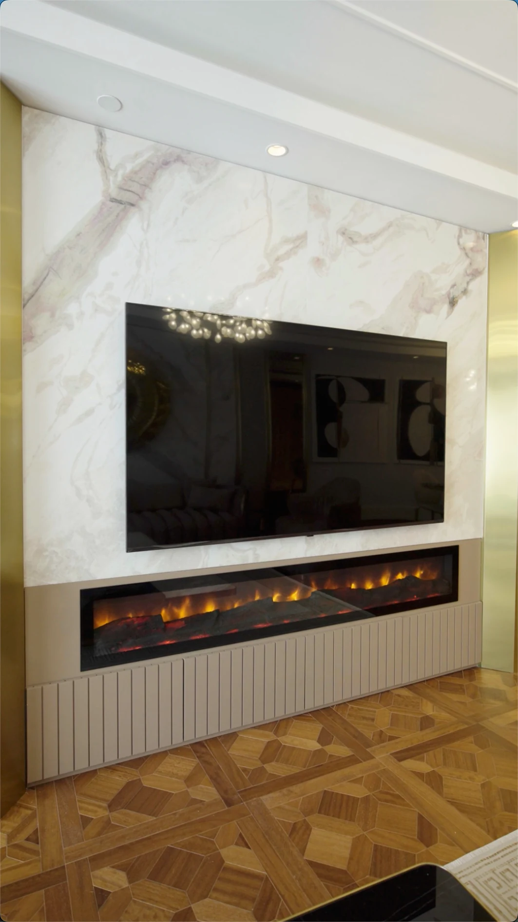 Büyükyalı Interior Design Project · Fireplace and television wall · 24